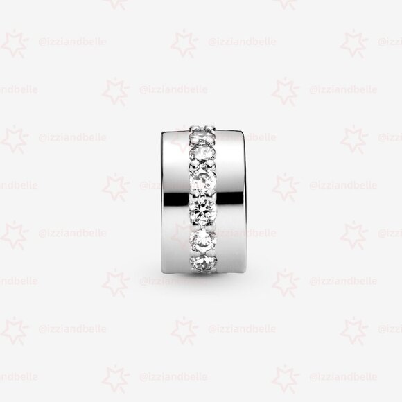Pandora Clear Sparkling Row Clip Charm - Picture 2 of 7